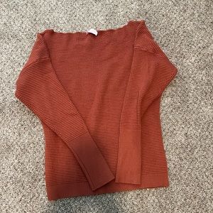 Long sleeved off the shoulder top